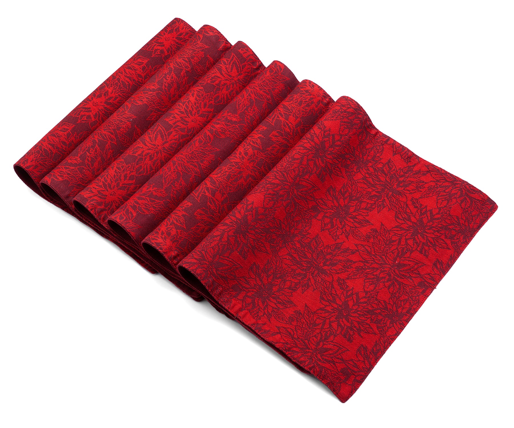 Elevate your dining ambiance with stylish red fabric placemats, providing both protection and sophistication to your table setting Elevate your dining ambiance with stylish red fabric placemats, providing both protection and sophistication to your table setting