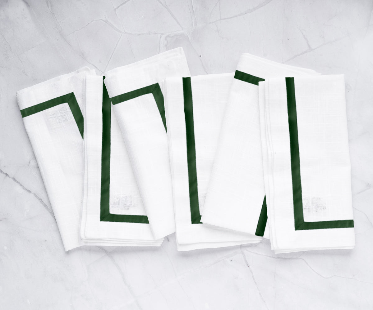 Custom White Napkins with Colorful Borders Custom White Napkins with Colorful Borders