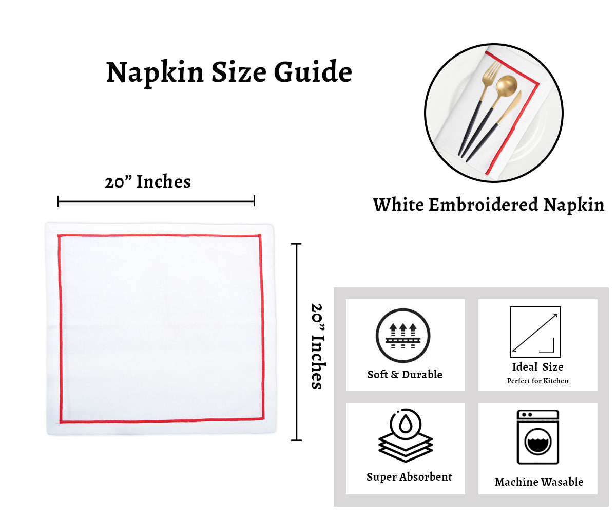 Custom Embroidery Wedding Cloth Napkins for Table Decor Custom Embroidery Wedding Cloth Napkins for Table Decor