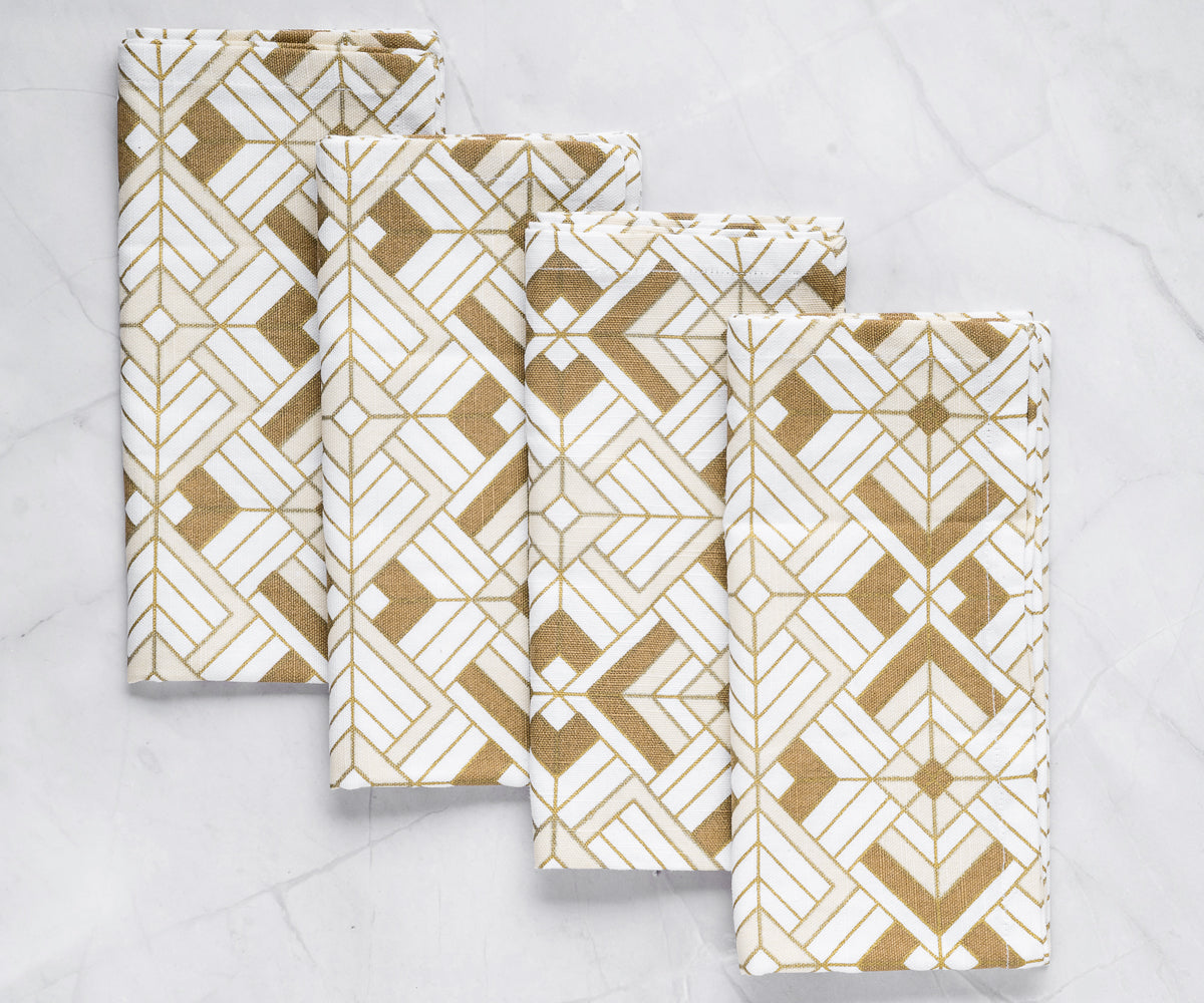 Custom Print Metallic Linen Napkins - Customized Napkins