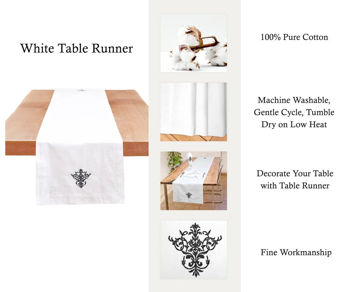 custom table runner for dinner, black table runner cloth with embriodery design. tablerunners custom table runner for dinner, black table runner cloth with embriodery design. tablerunners