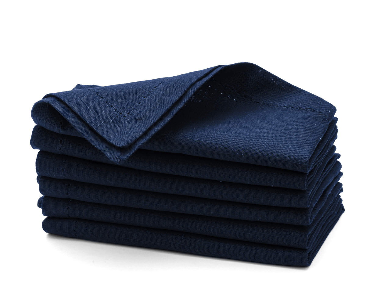 navy blue napkins look elegant with the classic hemstitch napkins cloth set of 6. navy blue napkins look elegant with the classic hemstitch napkins cloth set of 6.