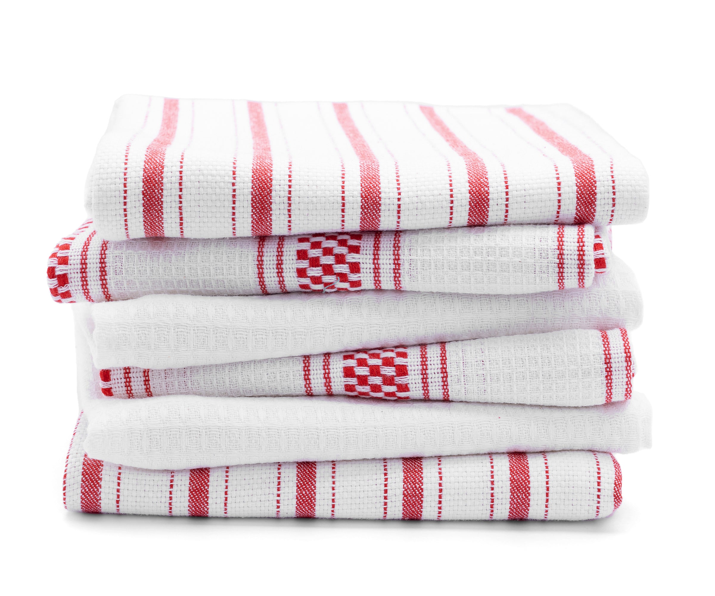 Red Kitchen Dish Towels Set of 4, Cotton Dish Towels, French Striped Dish Towels, Tea Dish Towels, Bar Towels for Kitchen, Linen Towels, Farmhouse
