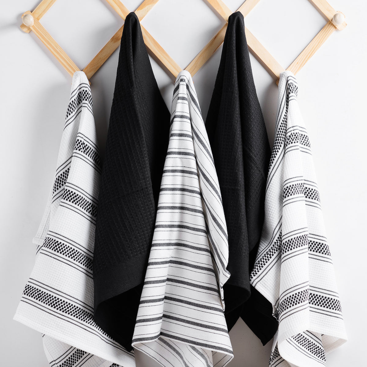 Cafe Organic Cotton Black Striped Dish Towels Set of 2 + Reviews