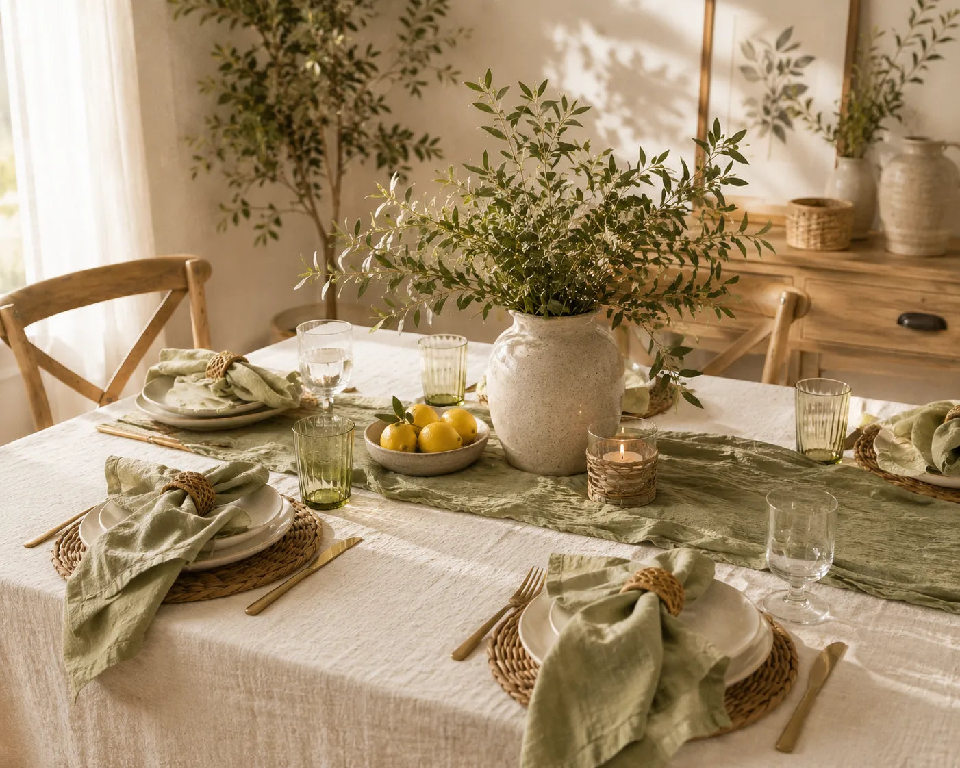 linen tablecloth home decor