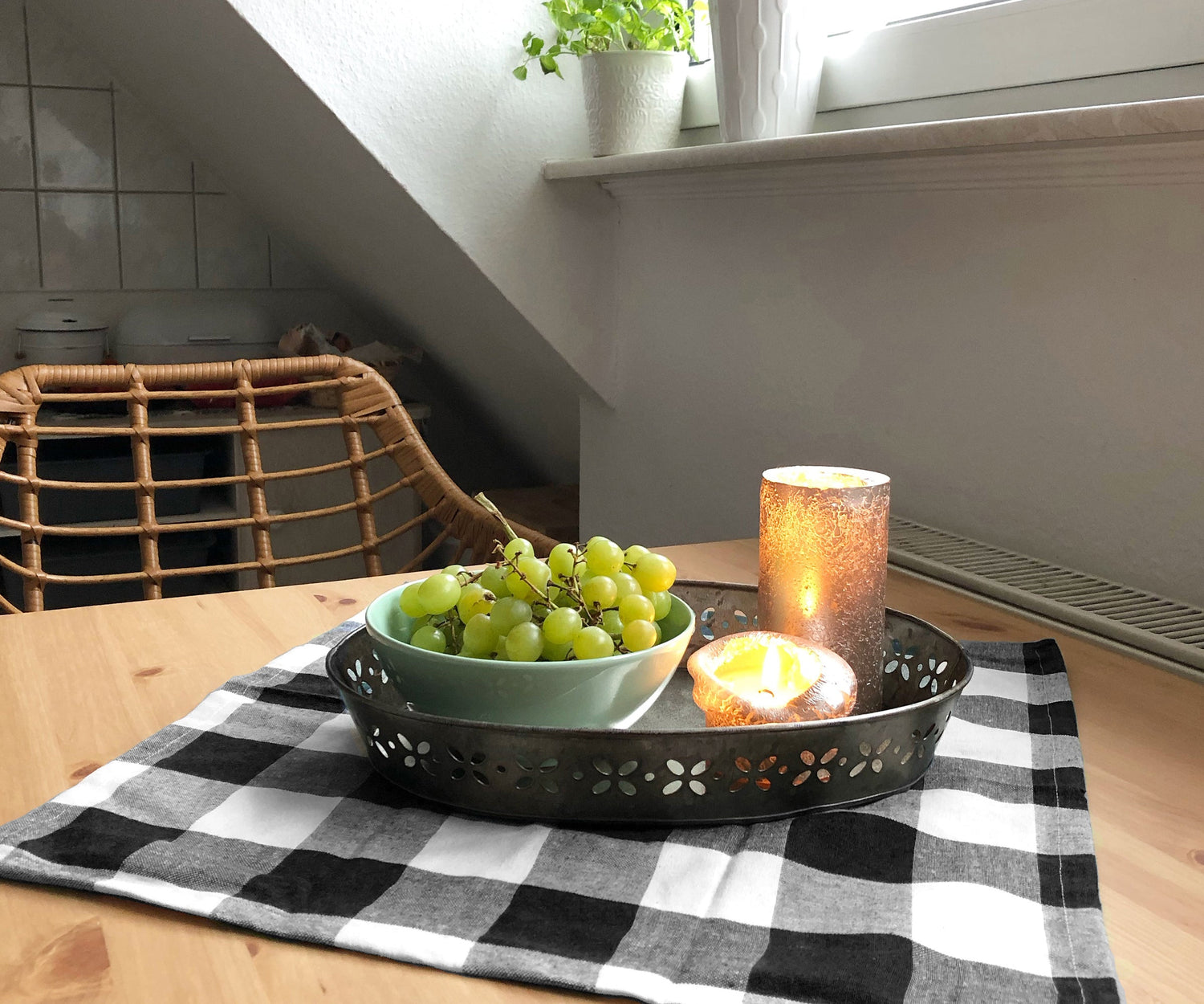 checkered napkins