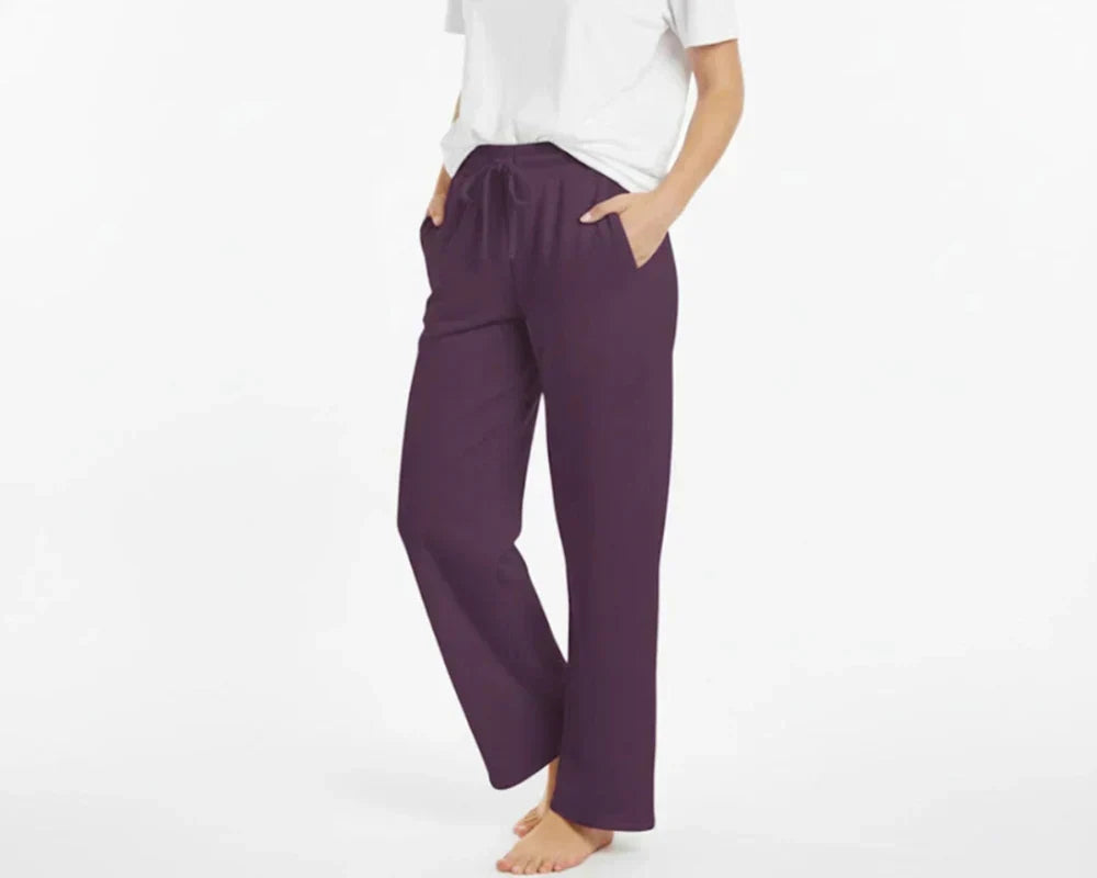Purple Cotton Pants for Women