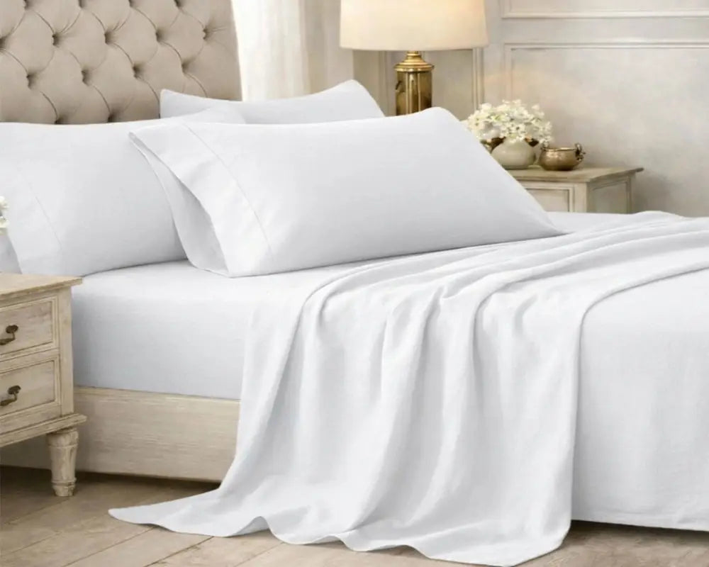 White bedding with bedspreads