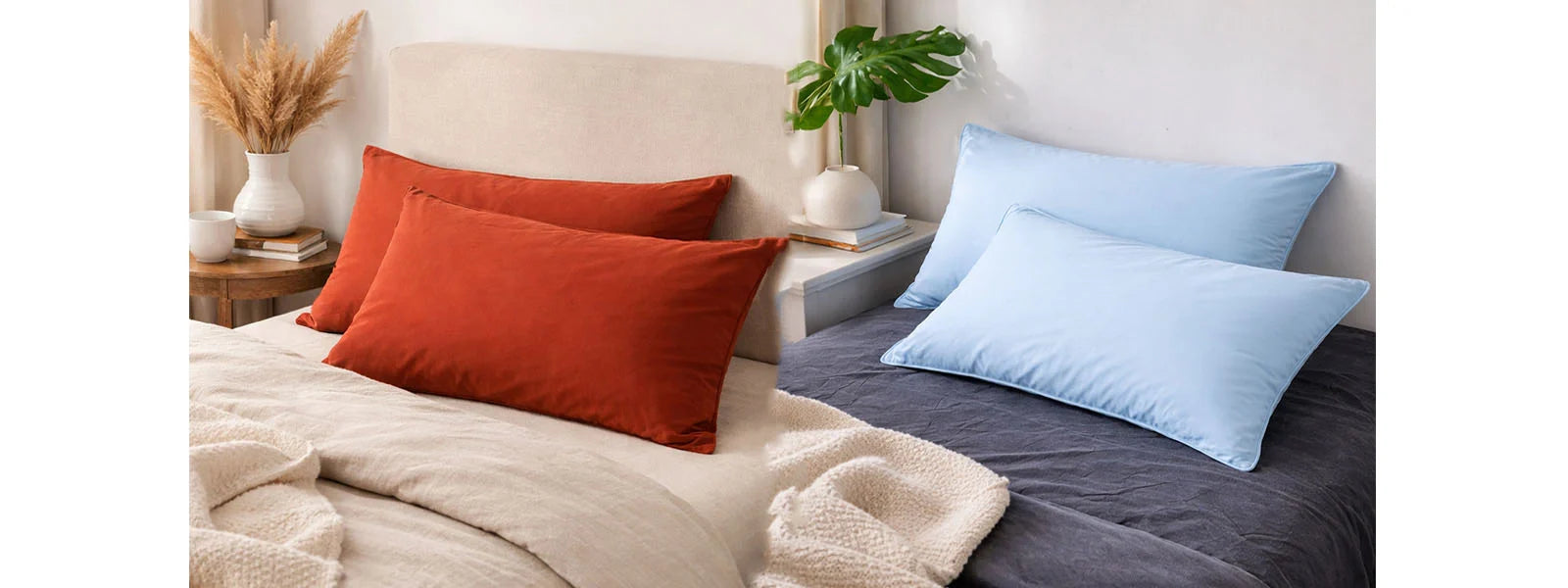 100% cotton pillowcases for bed – soft breathable pillow covers for everyday comfort
