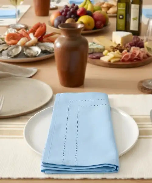 Baby blue cloth napkin for modern dining table decor