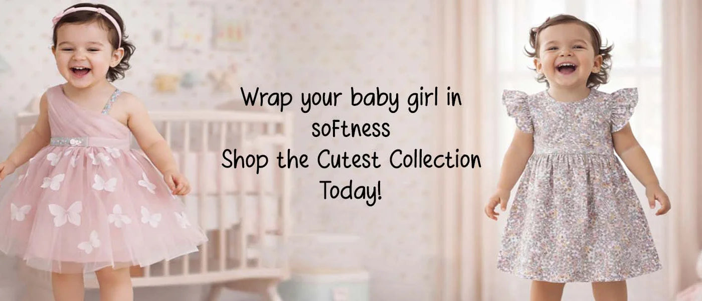Baby girl clothes collection featuring cute baby girl clothes, organic cotton clothing, soft sweatshirt styles, and breathable everyday outfits for toddlers.