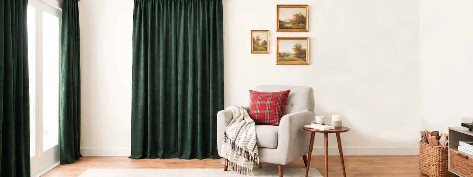 Natural linen curtains for living room windows with soft light filtering and timeless home décor