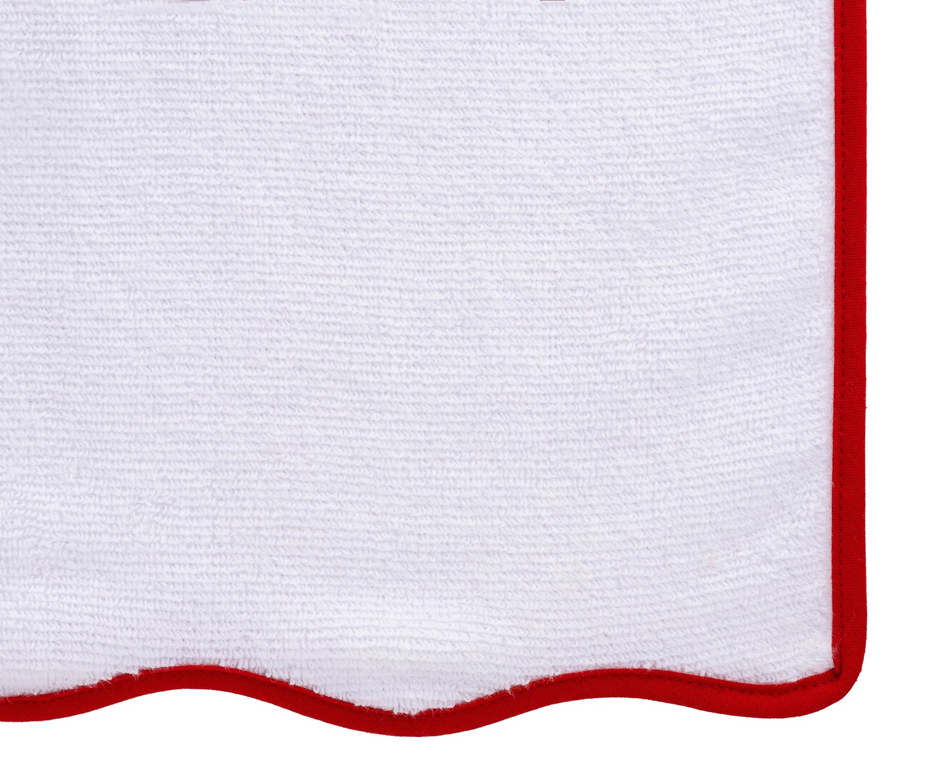 Premium 100% cotton white bath towel with elegant red trim