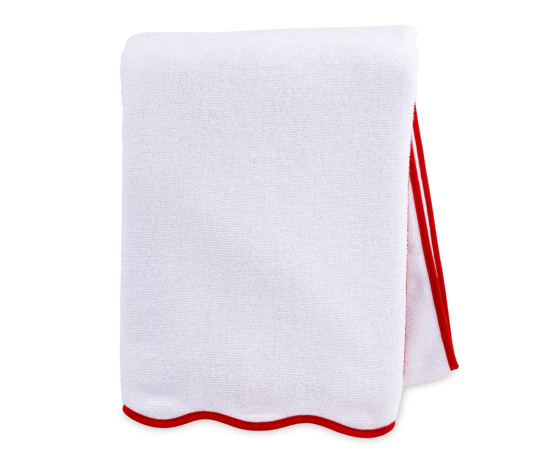 Large white and red bath towel – soft and absorbent cotton fabric