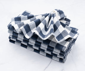 Buffalo plaid napkins blue | All Cotton and Linen
