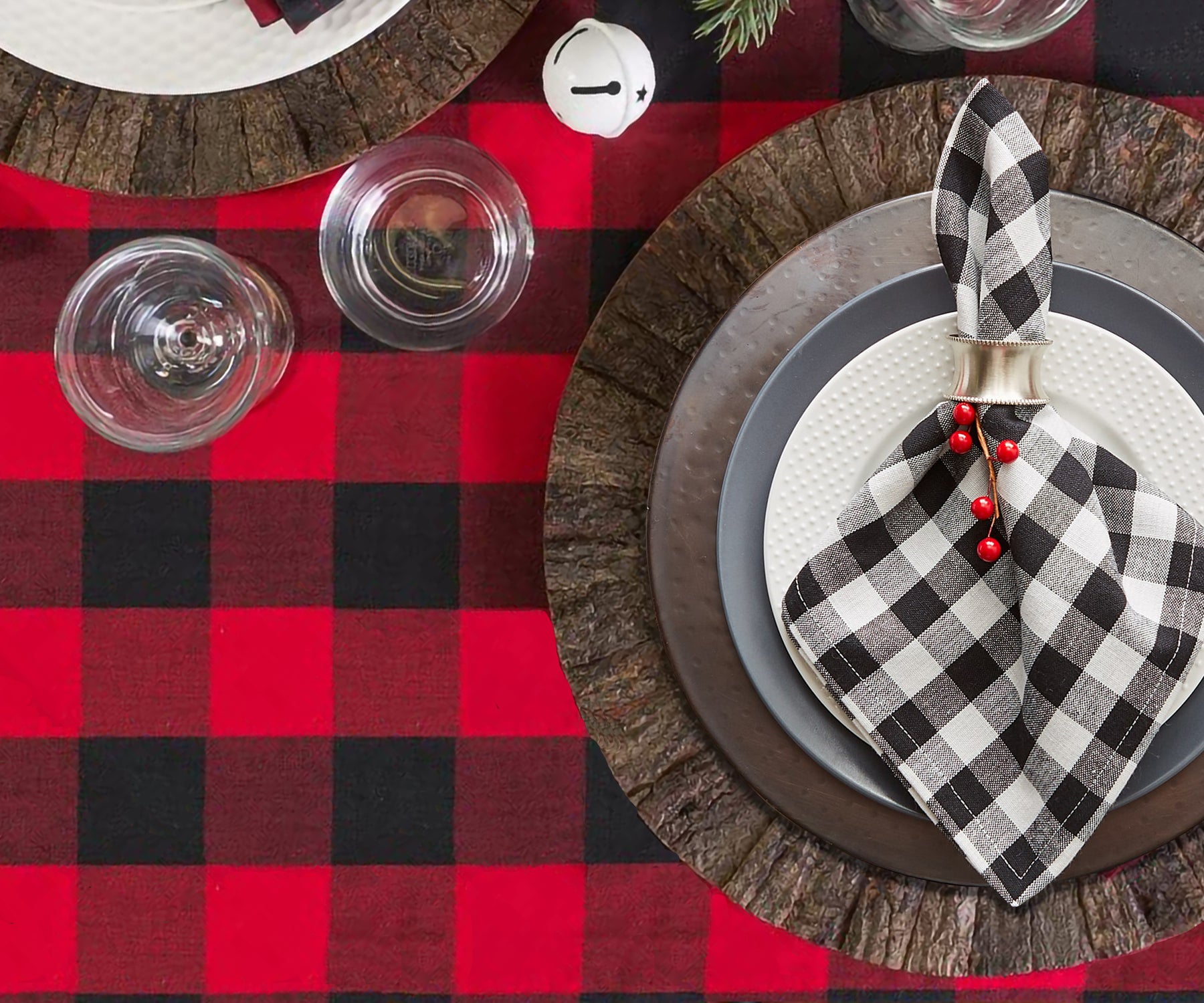 Red Checkered Tablecloth - Christmas Tablecloth