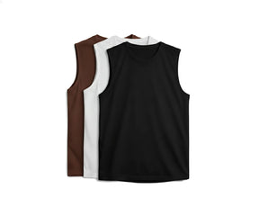 Men’s cotton sleeveless tank tops – assorted solid colors