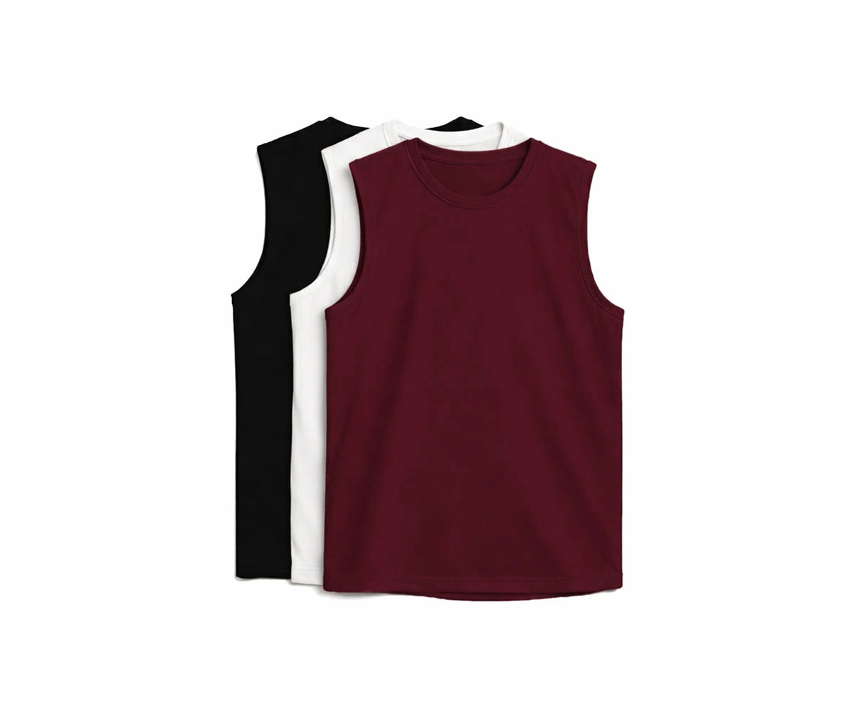 Men’s cotton athletic vests – mixed colors view