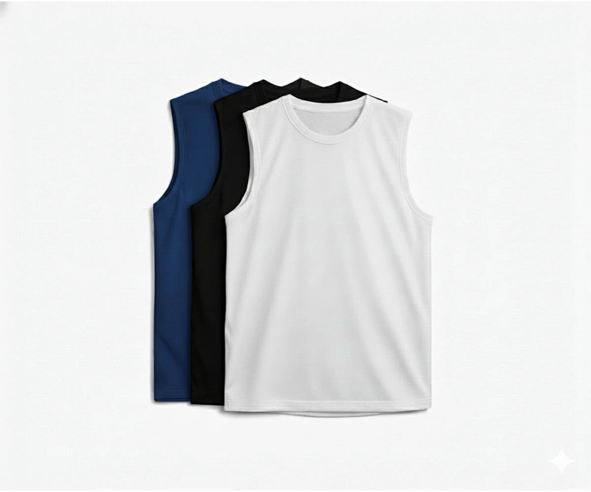 Men’s casual sleeveless shirts – color variants shown