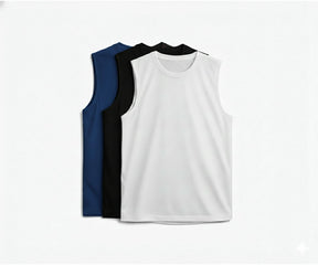 Men’s casual sleeveless shirts – color variants shown