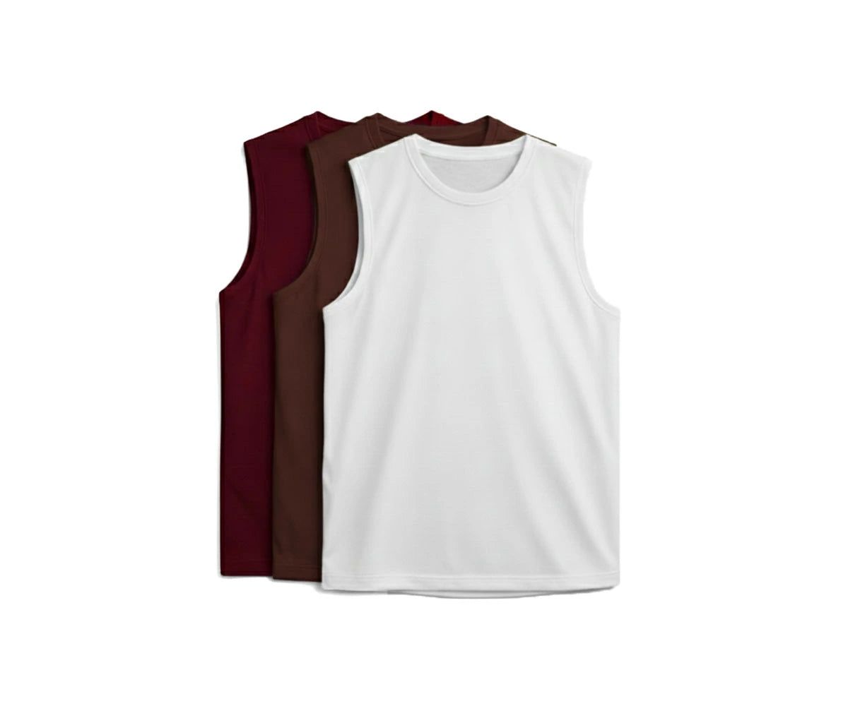 Men’s sleeveless cotton tank tops – full color range
