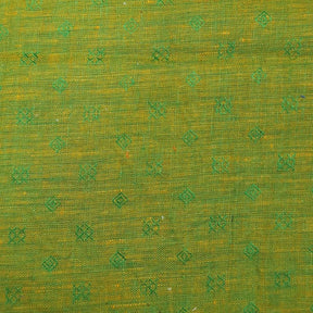 Green fabric with small repeating geometric design