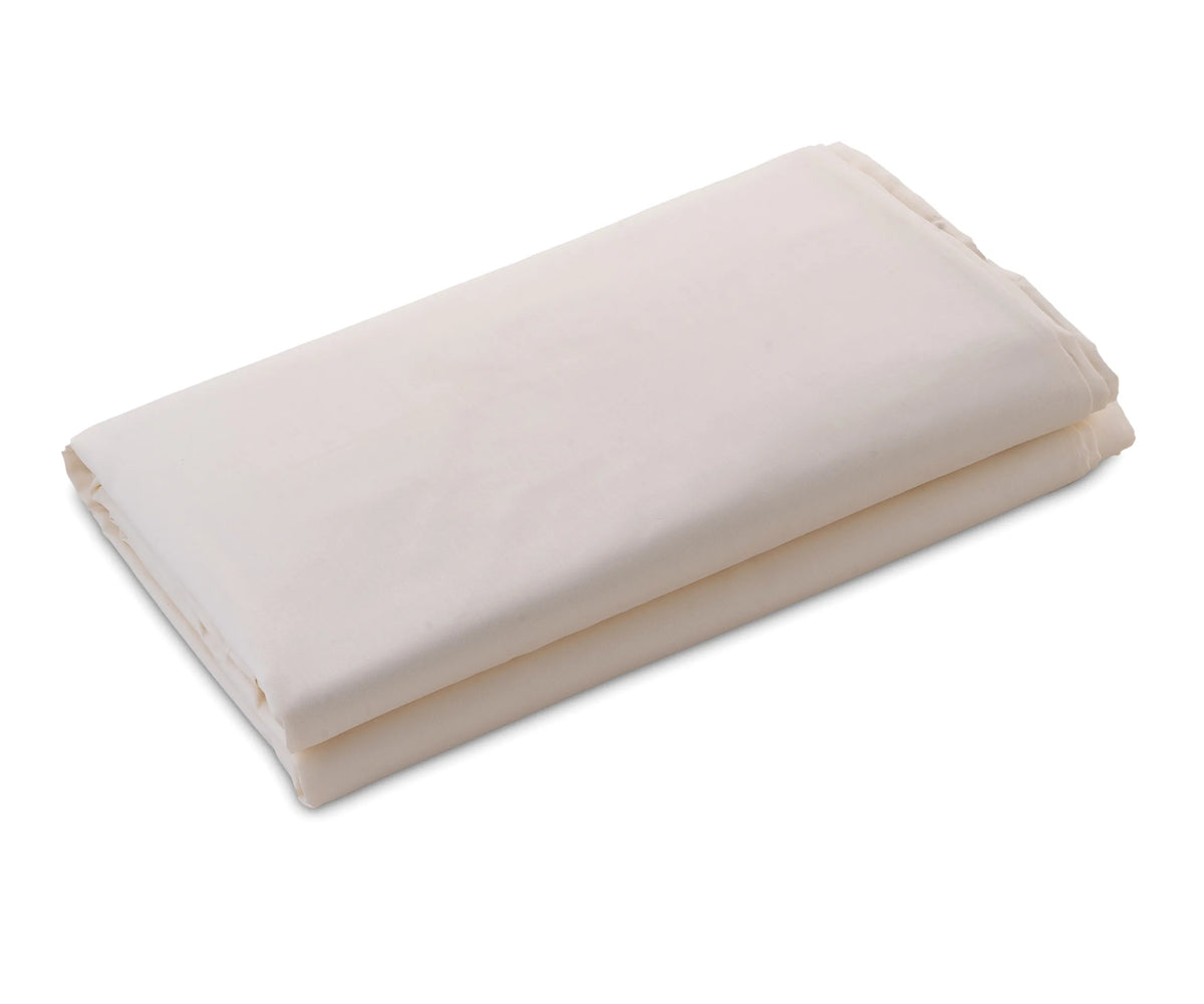 Soft 100% cotton sateen flat sheet in natural beige with smooth finish
