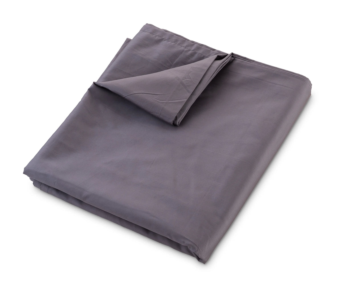Soft 100% cotton sateen flat sheet in elegant grey color with silky texture
