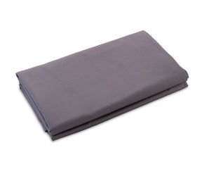 Queen size grey sateen flat sheet with smooth, luxurious finish
