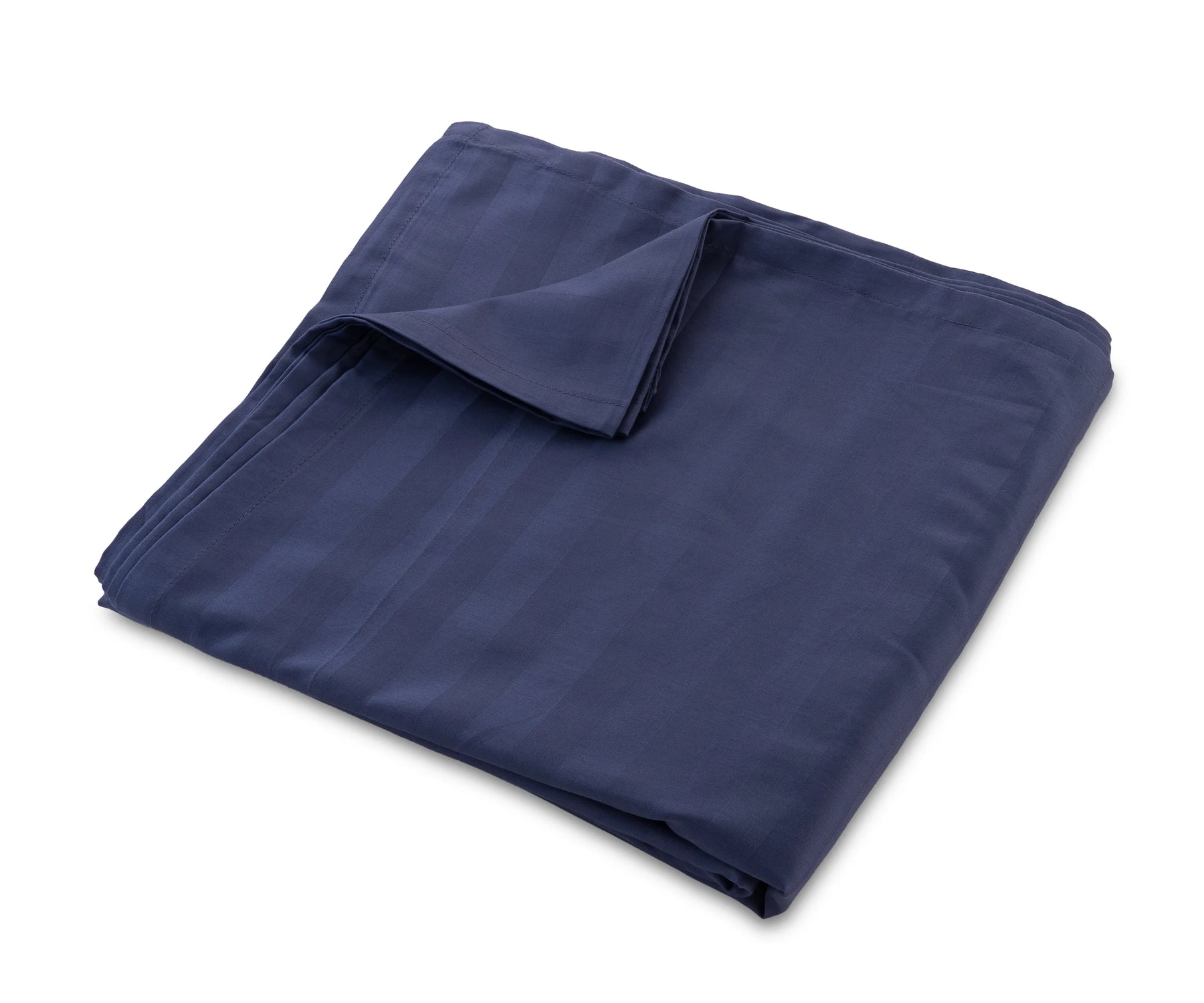 100% cotton sateen flat sheet with subtle stripe design and silky finish
