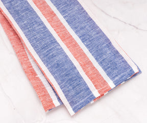 Red white and blue striped linen tea towels, set of 2 – stylish farmhouse kitchen dish towels with timeless design.