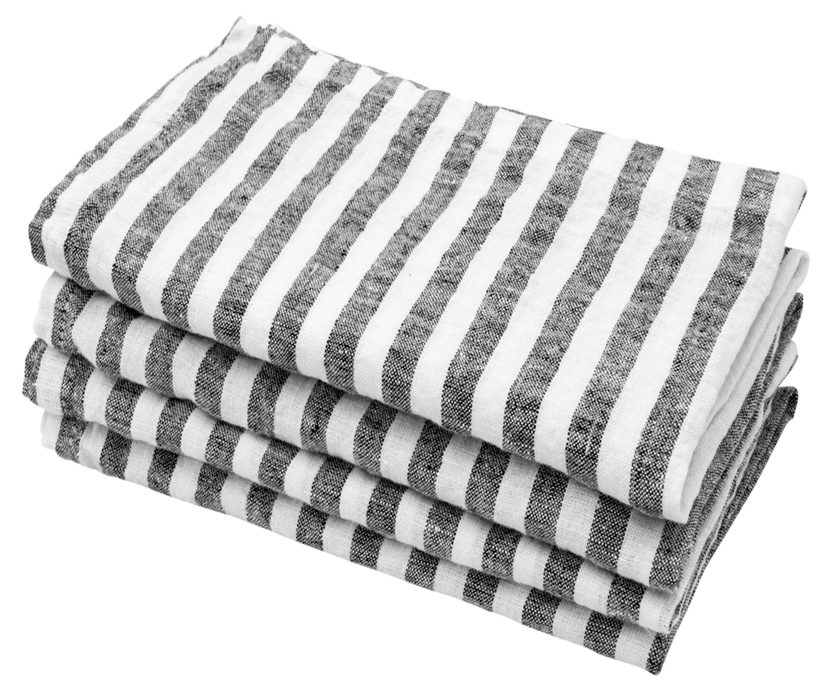 Elevate your table with chic Amalfi stripe napkins, adding a touch of sophistication.