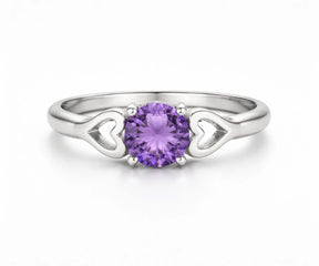 elegant purple amethyst gemstone ring for women