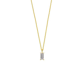 Minimalist gold zircon necklace for everyday wear women jewelry, meaningful birthstone necklace for mother from daughter