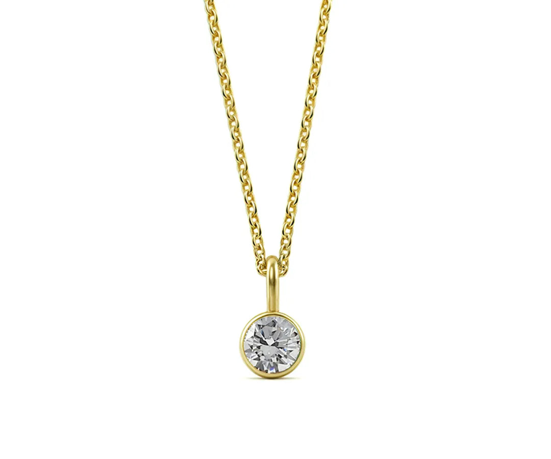 Cubic Zirconia Necklace Round Pendant Gift for Her