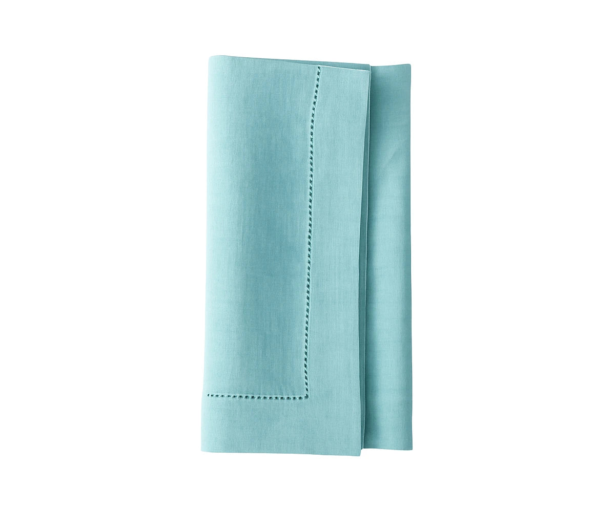 Elegant aqua blue cloth napkin – reusable, eco-friendly linen napkin for dinner tables and special occasions.