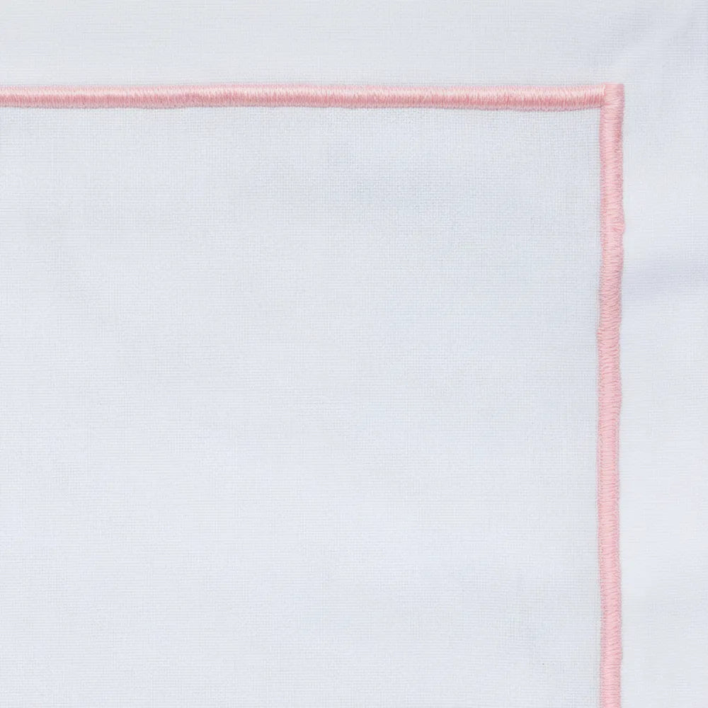 Elegant baby pink embroidered napkins, reusable 100 cotton dinner napkins for events, restaurants, or home use, available in multiple sizes and sets of 4 to 24