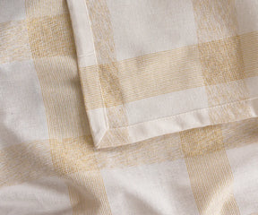 Soft 100% cotton beige plaid rectangle tablecloth for cozy family meals and gatherings