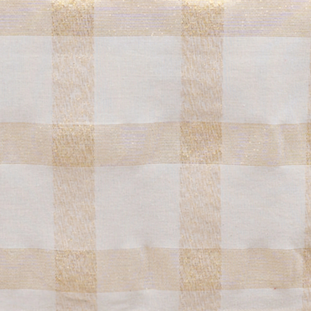 Soft beige and white cotton napkins styled with festive table décor