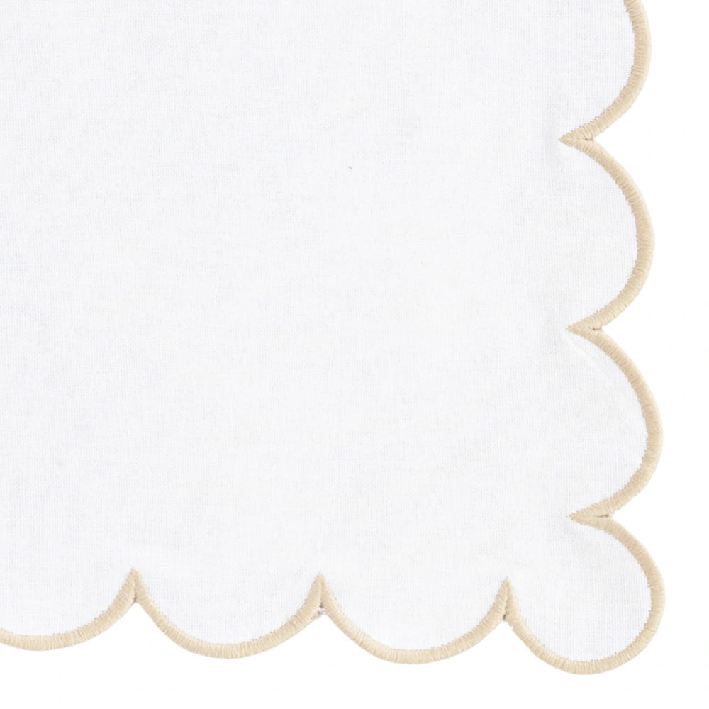 Soft cotton beige and white napkin, woven cloth for dining setup