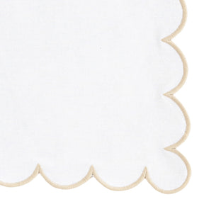 Soft cotton beige and white napkin, woven cloth for dining setup