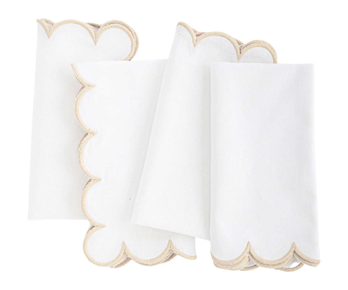 beige and white fabric napkin, cotton cloth for everyday meals