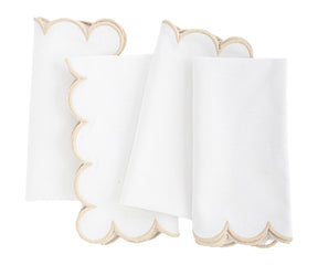 beige and white fabric napkin, cotton cloth for everyday meals
