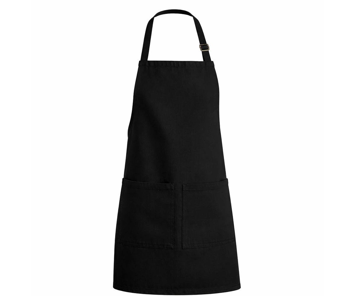 Black apron with two pockets, unisex cooking apron for men and women