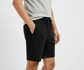 Set of men’s casual shorts in black and grey, lightweight 100% cotton fabric with athletic fit for comfort and style