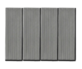 Black striped linen napkins set of 4 made from 100% linen, reusable cloth napkins with contrast piping for modern dining tables, formal dinners, weedings, and special occasions.