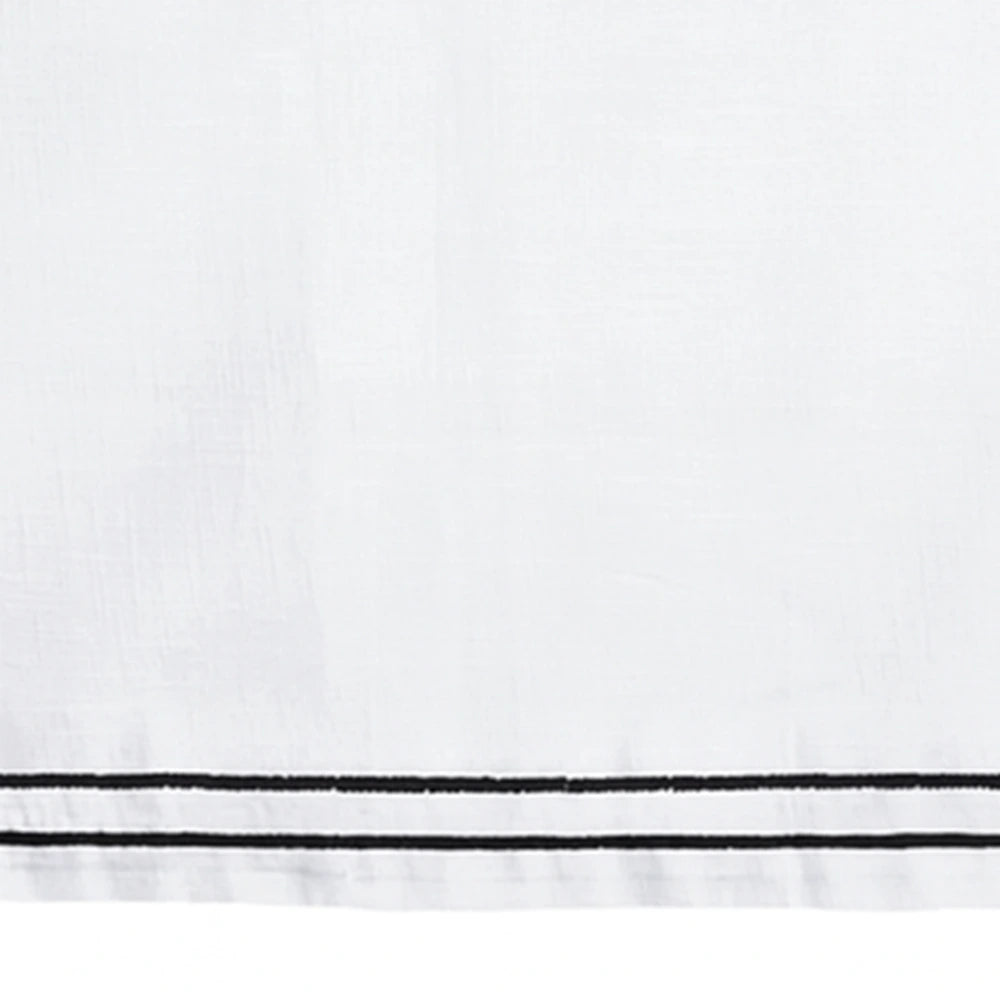 Luxurious black embroidered tablecloth made of cotton, designed as a decorative dining cover for weddings, parties, and formal dining spaces.