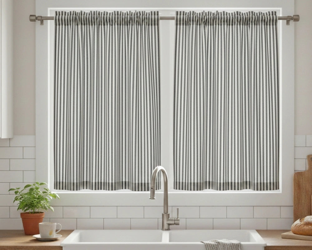 linen kitchen curtains light filtering