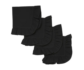 cotton napkins with black ruffled edges set of 6 for elegant dining