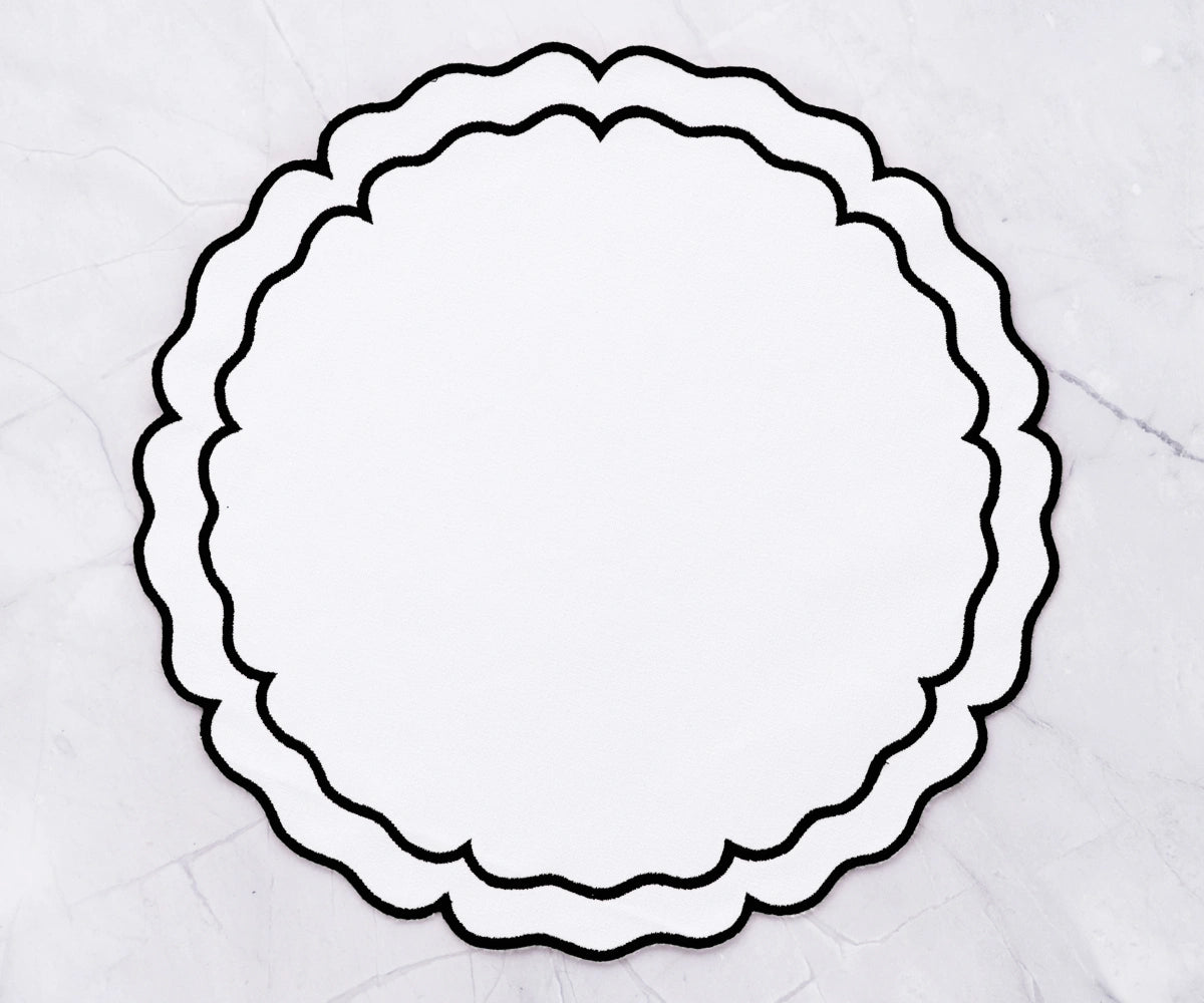 Soft cotton placemats in black and white tones for versatile use